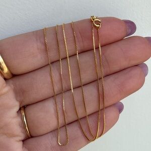 14k Yellow Gold Vintage Solid Box Chain